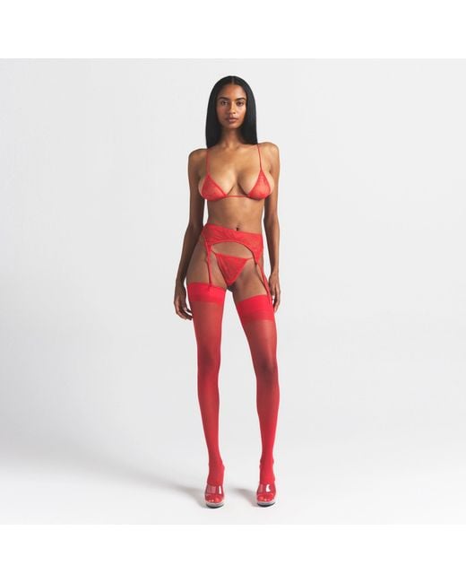 Skims Red Micro Triangle Bralette