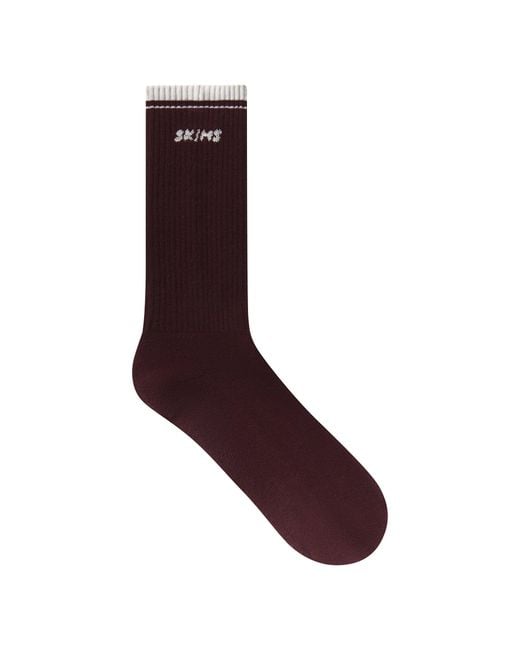 Skims Multicolor Ribbed Crew Logo Sock