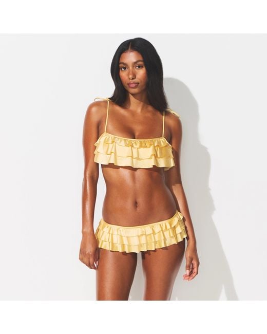 Skims Orange Ruffle Bikini Top
