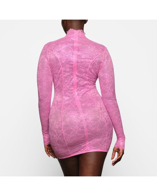 Skims Turtleneck Dress in Pink Lyst