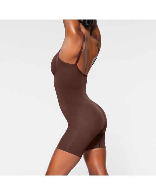 Skims Brown Mid Thigh Bodysuit