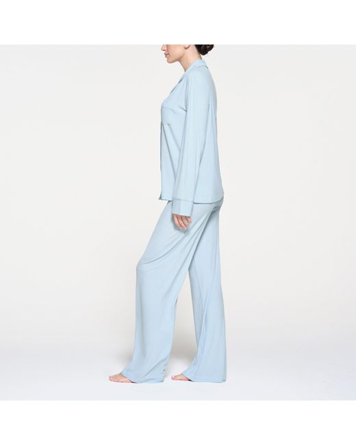 Skims Blue Pajama Set