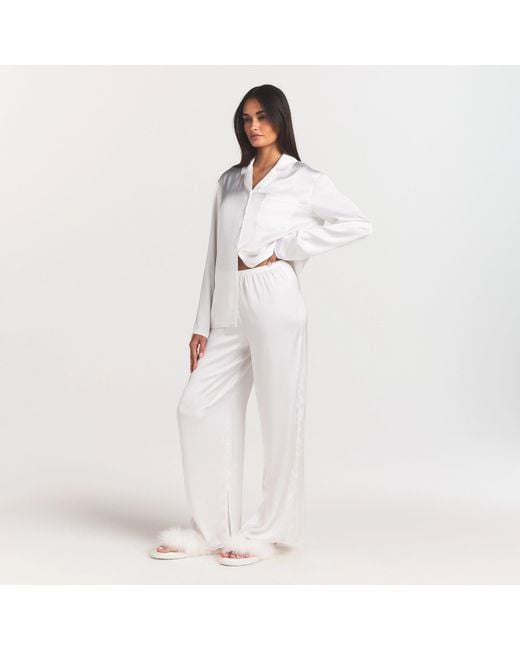 Skims White Long Pajama Set