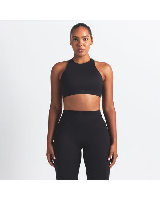 Skims Black High Neck Bra