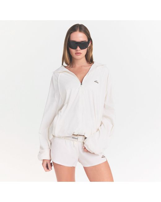 Skims White Oversized Track Jacket