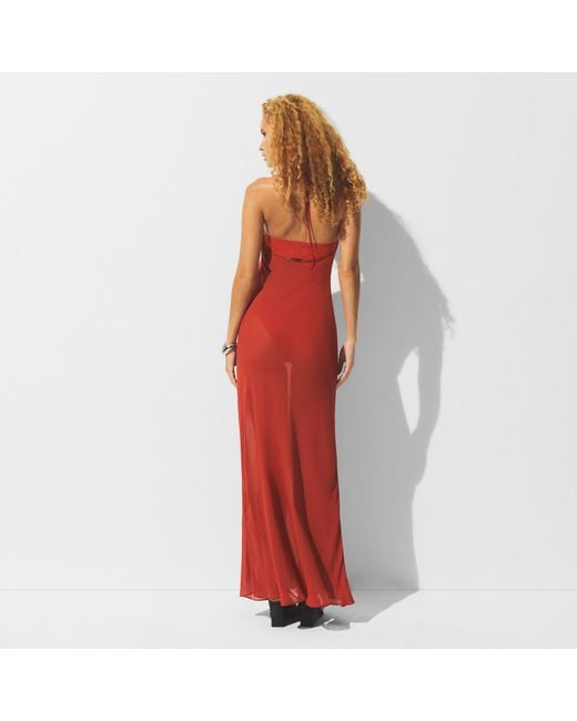 Skims Red Long Halter Dress