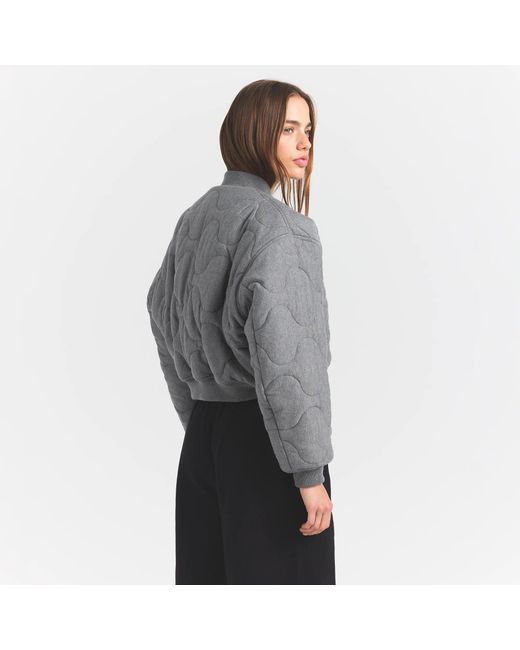 Skims Gray Reversible Bomber Jacket