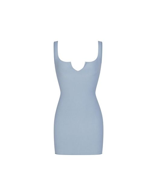 Skims Blue Slit Front Mini Dress