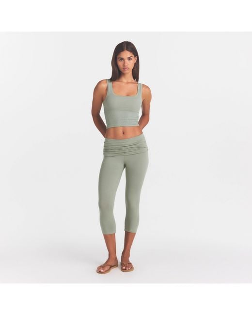 Skims Green Foldover Capri
