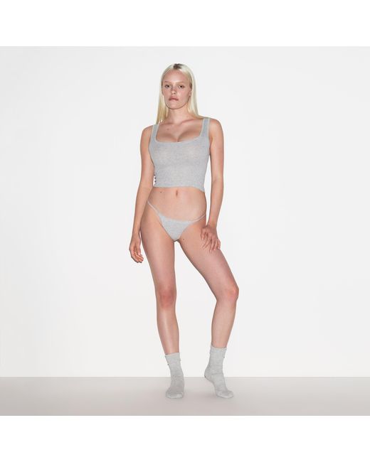 Skims White Lace String Thong