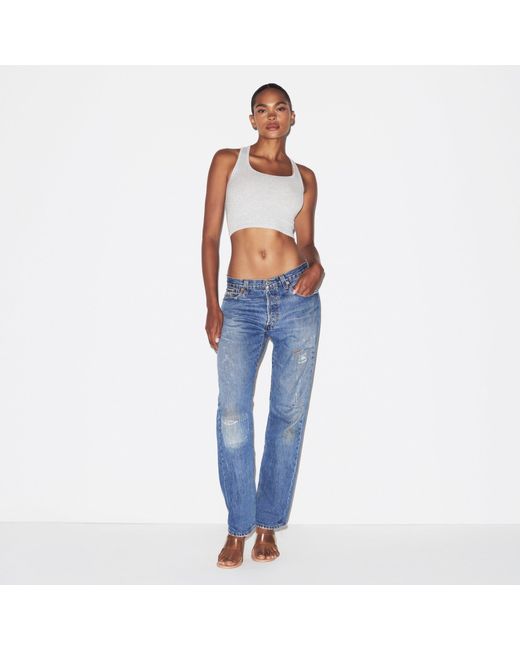 Skims White Racerback Demi Bra