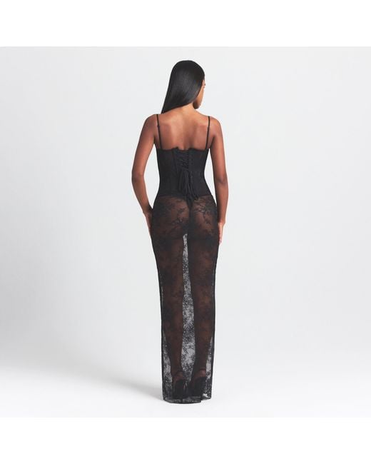 Skims Strapless Corset Long Dress in Gray | Lyst Skims Strapless Corset Long Dress in Gray | Lyst