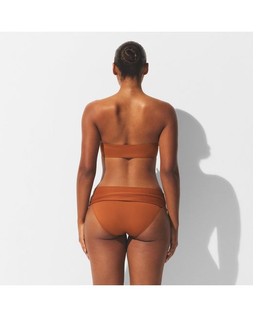 Skims Brown Micro Bandeau Bikini Top