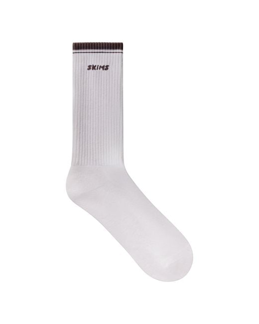 Skims Multicolor Ribbed Crew Logo Sock