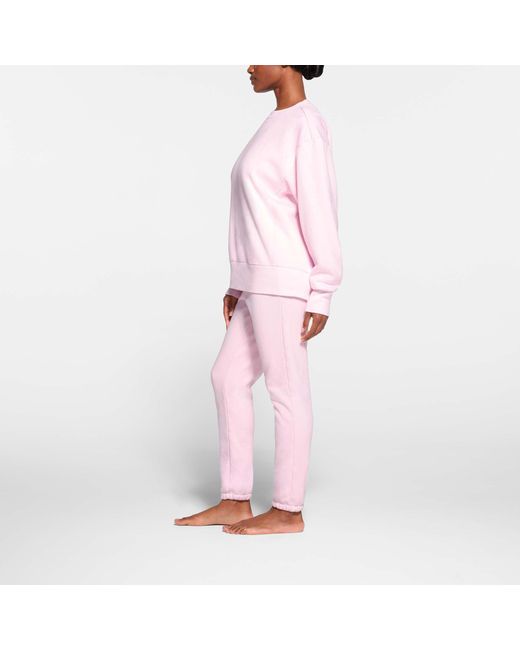 SKIMS: Pink Cotton Fleece Classic Jogger Lounge Pants