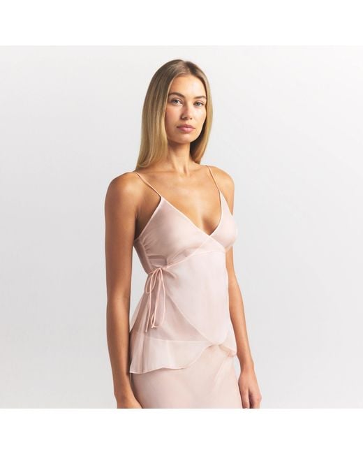 Skims Pink Wrap Cami Top