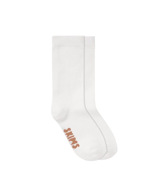Skims White Everyday Crew Socks