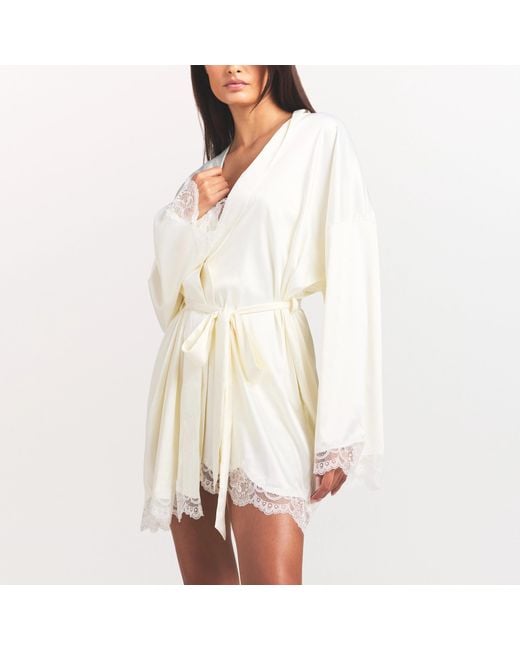 Skims White Lace Robe