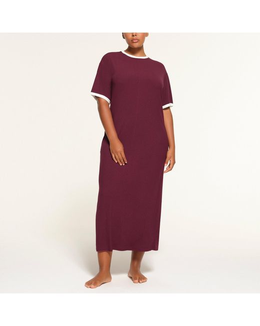 Skims Purple Ringer T-shirt Long Dress