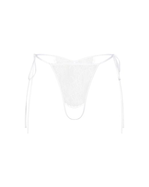 Skims White Crotchless Tie Side Thong