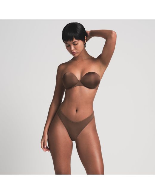 Skims Brown Strapless Push-Up Bra
