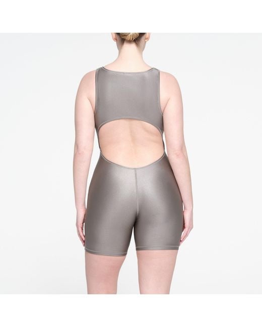 Skims Gray Cut Out Cycle Suit