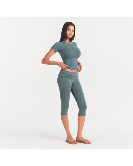 Skims Blue Foldover Capri