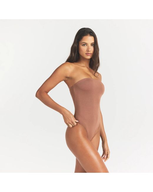 Skims White Strapless Bodysuit