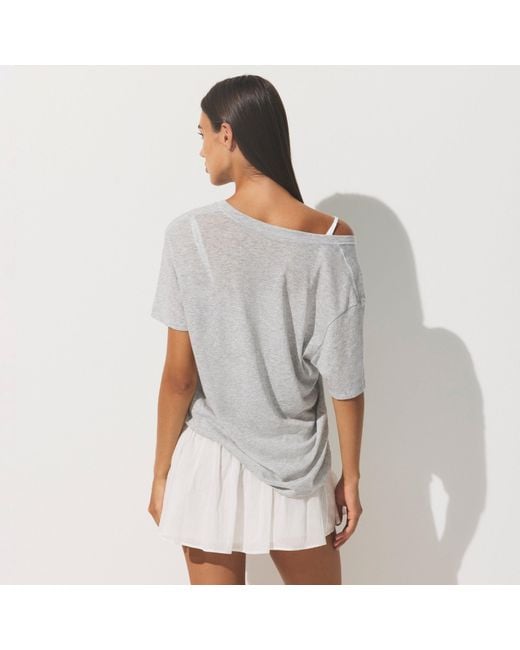 Skims Gray Jersey V-Neck T-Shirt