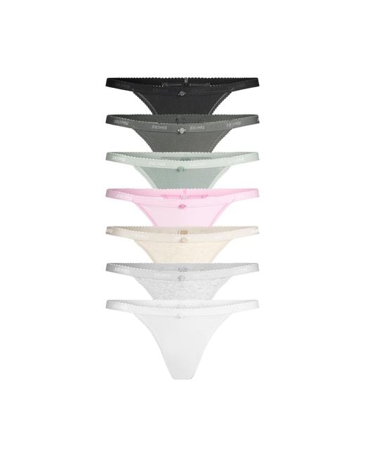 Skims Multicolor Logo Picot Thong 7-Pack