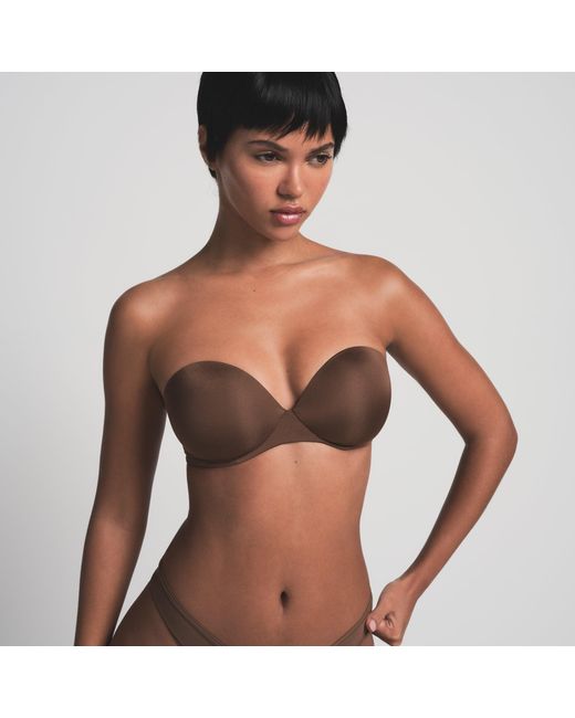 Skims Brown Strapless Push-Up Bra