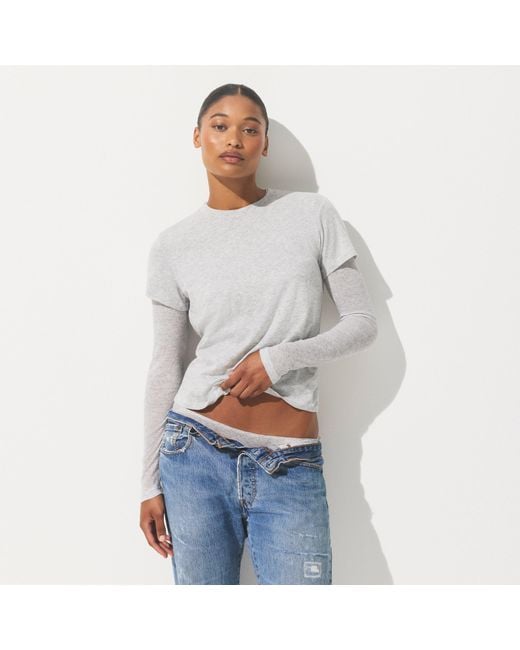 Skims White Jersey T-Shirt