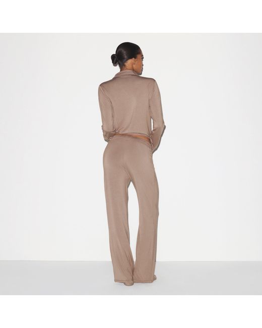Skims Brown Sleep Long Sleeve Button Up Set