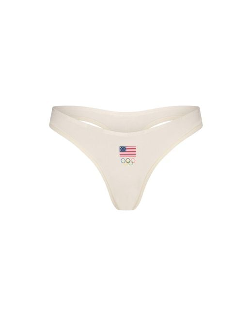 Skims Pink Cotton Jersey Olympic Thong 3-Pack