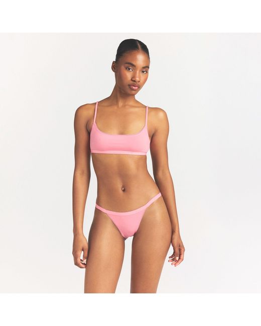 Skims Orange Logo Picot String Bikini