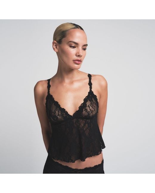 Skims Black Triangle Cami Top And Short Set