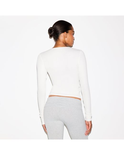 Skims White Long Sleeve Top