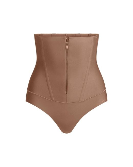 Skims Brown Core Sculpt Waist Cincher Thong