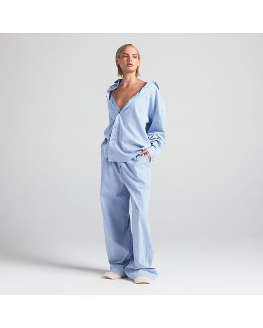 Skims Blue Oversized Pajama Set