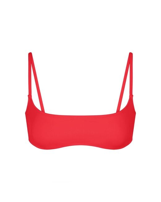 Skims Red Micro Scoop Bikini Top