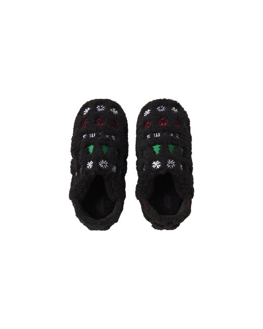 Skims Black Sherpa Slipper Onyx Pine Fair Isle