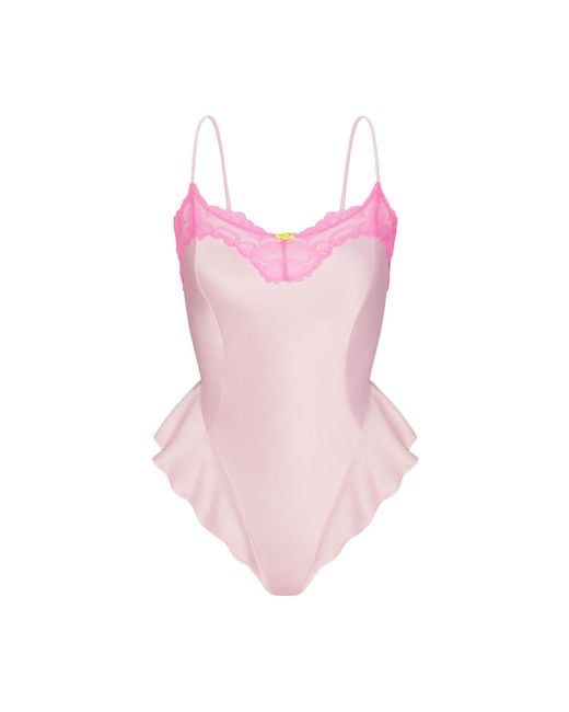 Skims Pink Lace Teddy (bodysuit)