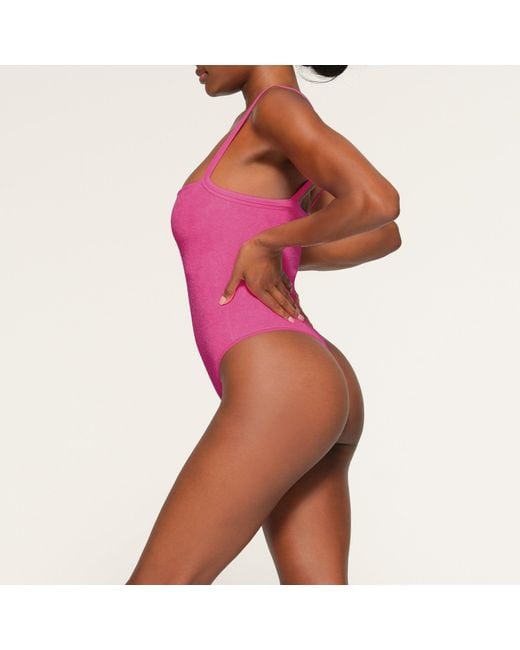 Skims Pink Seamless Bodysuit