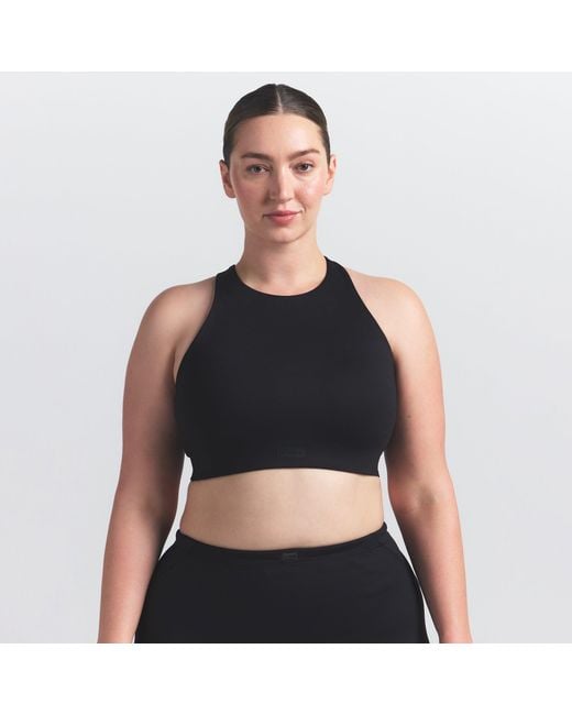 Skims Black High Neck Bra