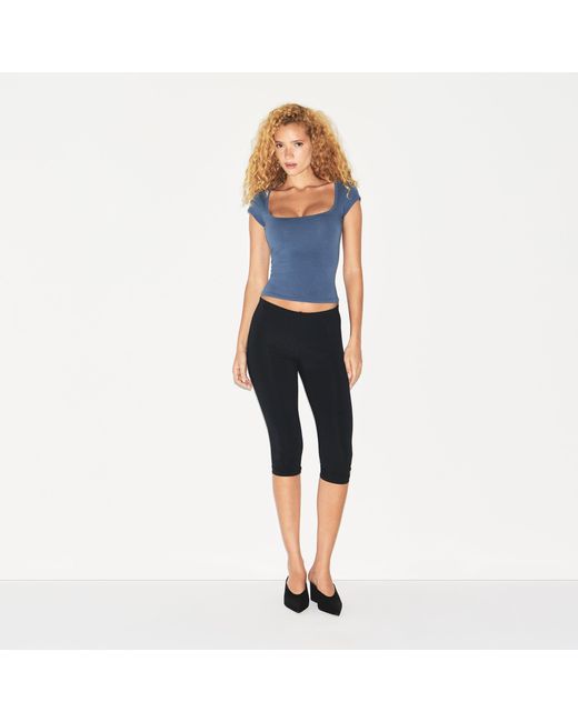 Skims Blue Scoop Neck T-Shirt