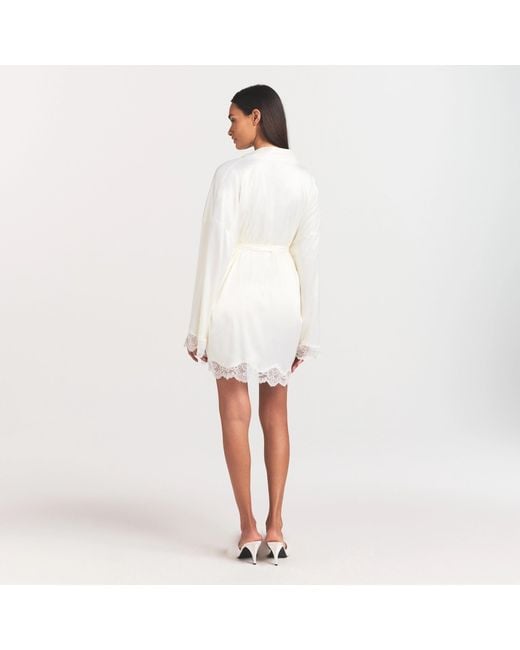 Skims White Lace Robe
