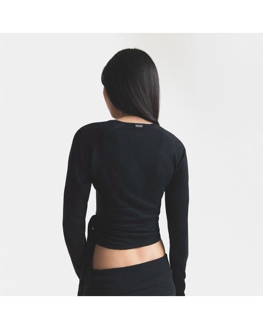 Skims Black Wrap Sweater