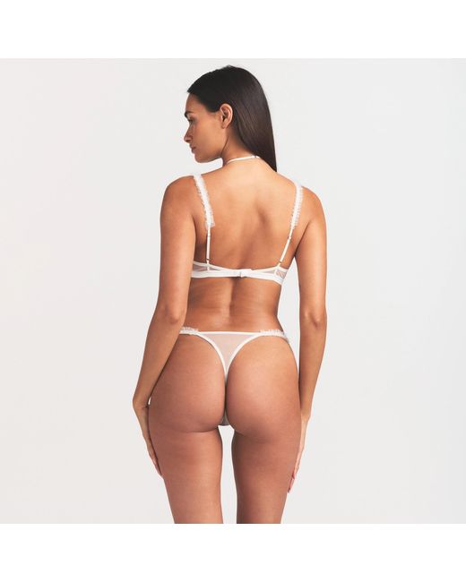 Skims White Ruffle Bra