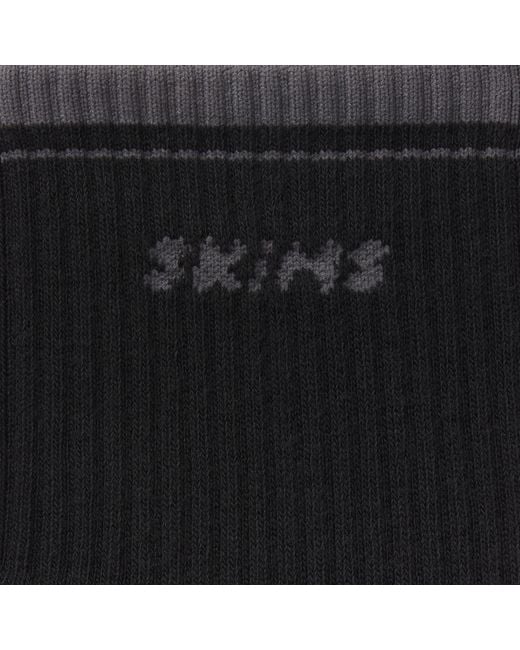 Skims Black Ribbed Crew Logo Socks