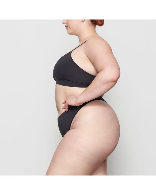 Skims Black Thong